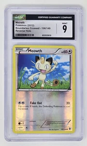 Meowth Reverse Holo (106/149) CGC 9 (2012) Pokemon Boundaries Crossed Set - Imagen 1 de 2