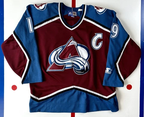 Joe Sakic Vintage Starter Colorado Avalanche NHL Hockey Jersey 1995-9 Home 90s L Cover