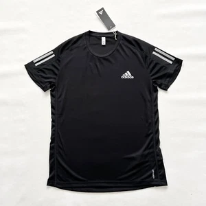 $40 NWT ADIDAS Men's Own The Run Black Reflective Silver Running Tee T-Shirt - Picture 1 of 8