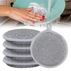 Multipurpose Wire Miracle Cleaning Cloths,Double Layers Wet Dry Dishwashing Rags - Picture 1 of 12