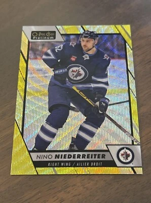 2023-24 O-Pee-Chee Platinum #74 Neon Yellow Surge Nino Niederreiter Jets - Image 1 of 4