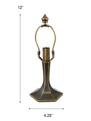 734- DALE TIFFANY4.25X12 HURRICANE CASTING (8" D SHADE /FABRIC , TIFFANY  SHADE) - Image 1 of 3