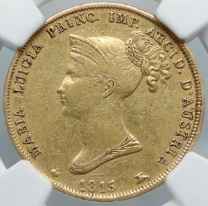 1815 ITALY Parma Duchess MARIA LOUISE NAPOLEON Wife Gold 40 Lire Coin NGC i88860 - Picture 1 of 5