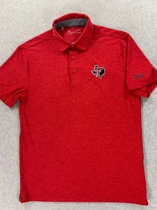 Texas Tech Red Raiders Under Armour Campus S/S Polo Shirt (Men's Medium) Red - Picture 1 of 10