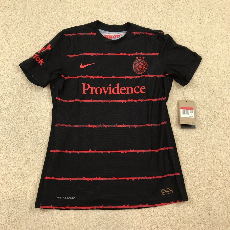 Portland Thorns Jersey Womens Large Black Nike ADV Away Kit NWSL Season 2023