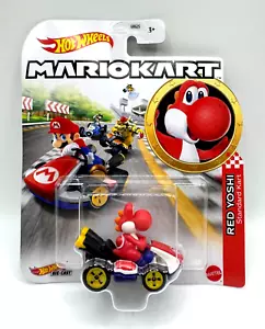 Red Yoshi Standard Kart Hot Wheels Mario Kart Diecast Car - Foto 1 di 3