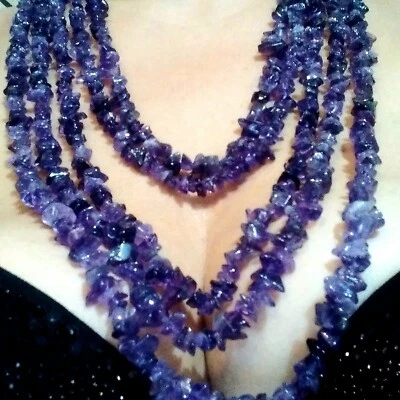 Grande Collana Ametista 4 Fili Nuova! - Immagine 1 di 4