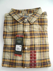 Neu mit Etikett Eddie Bauer Bristol braun kariertes Flanellhemd für Herren Größe XL - Bild 1 von 4