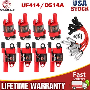 8x Ignition Coil Set and Spark Plug Wire For Silverado GMC Chevy 1500 5.3L 6.2L - Picture 1 of 14
