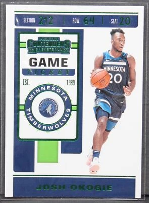 2019-20 Panini Contenders Game Ticket Green Parallel Josh Okogie Insert #52 - Image 1 of 4
