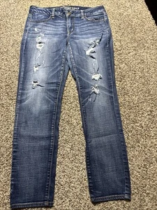 AE AMERICAN EAGLE JEGGING JEANS DONNA SUPER ELASTICIZZATO 14 - Foto 1 di 4