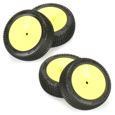 Pro-Line 1/14 Hole Shot 3.0 F/R Tire MTD 12mm Yellow Wheels (4) Typhon GROM - Image 1 of 4