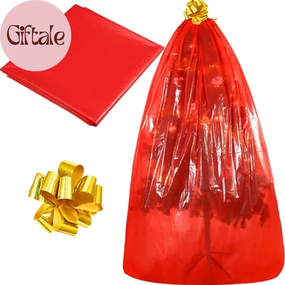 1 Set Christmas Tree Removal Storage Bag and Golden Ribbon Pull Bow Christmas Tr - Image 1 of 4