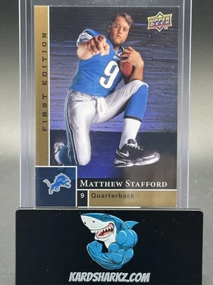 2009 Upper Deck First Edition Matthew Stafford #180 rc Lions Rams Rookie QB  - Image 1 of 2