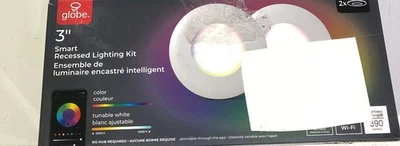 2PK Globo Eléctrico Wi-Fi Inteligente 3 pulgadas Luz empotrada LED delgada RGB empotrada Foto 1 de 2
