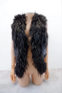Jayley Womens Fur Gilet Size 8 Black Body Warmer VGC - Picture 1 of 6