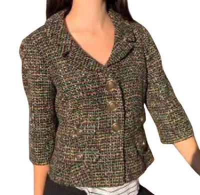 Blazer Ann Taylor Loft Tweed Talla 8 Preppy Academia Negocios Informal Twee Lana Foto 1 de 4