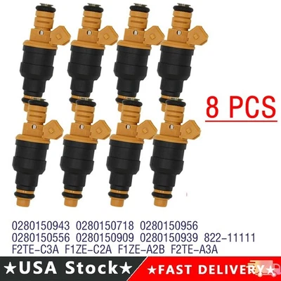 8X Upgrade Fuel Injectors 0280150943 0280150718 For Ford F150 F250 F350 E350 - Image 1 of 4