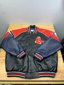 Vintage GIII MLB Boston Red Sox Jacket Mens XL Faux Leather 12071 - Picture 1 of 12