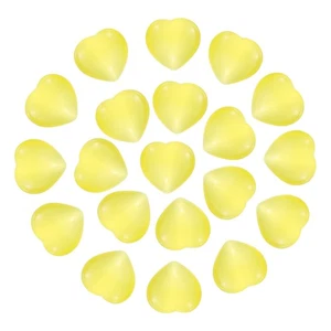 Piedra de cristal natural en forma de corazón de 0,6 pulgadas 20 piezas, amarillo brillante - Imagen 1 de 6