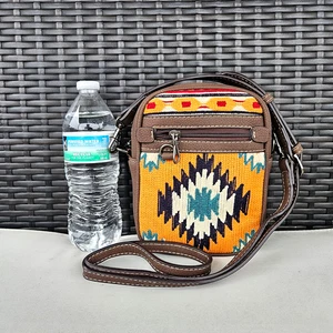 American Bling Aztec Purse Embroidered Mini Crossbody Bag Coffee - Picture 1 of 7