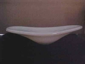 Italian Design Modernism Shape Translucent White Glass Flower Bowl - Picture 1 of 5