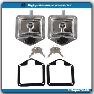 2pcs Trailer Door Latch T-handle Lock for Stainless Camper RV Truck Kit With Key - Bild 1 von 9