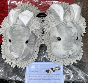 SALE Womens Warm Grey Bunny House Grippers Adult/Kids Size-UK 4-5-Eu37/38, NEW - Picture 1 of 3