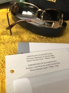 Gafas de sol Versace doradas raras con estuche, tela y certificado - Imagen 1 de 4