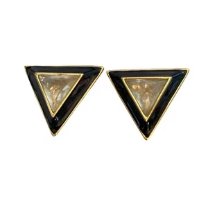 Anne Klein Couture Metall & Harz Goldton Clip auf Vintage Ohrringe Damen Betriebssystem - Bild 1 von 7