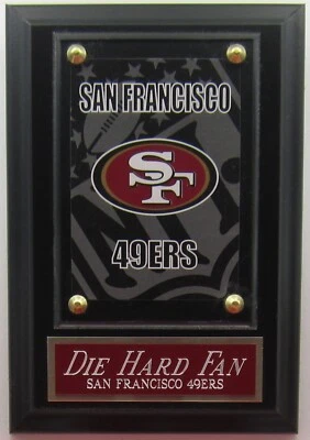 DIE HARD FAN SAN FRANCISCO 49ERS LOGO TARJETA PLACA CON CABALLETE PARA TU HOMBRE CUEVA Foto 1 de 4