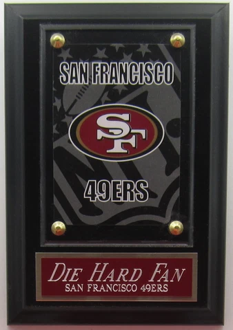 DIE HARD FAN SAN FRANCISCO 49ERS LOGO CARD PLAQUE WITH EASEL FOR YOUR MAN CAVE Cover