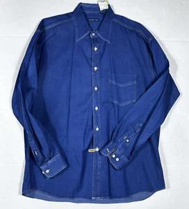 MCKENZIE TRIBE Men's Size X-Large XL Casual Denim Blue 100% Cotton L/S Button Up - Picture 1 of 7