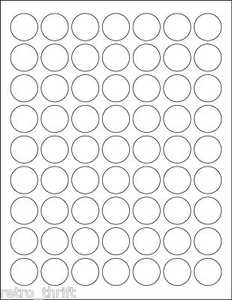 250 Sheets 1" Circles Laser Inkjet Labels 63 Per Sheet 15750 Total New LL-63 - Picture 1 of 1