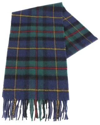 Locharron of Scotland Unisex Bowhill Macleod of Harris Modern Scarf - Navy/Green - Image 1 of 4