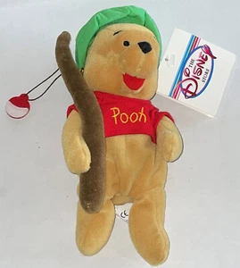 9" Winnie-the-Pooh Bear Fisherman Fishing Bean Bag Plush Walt Disney Store NWT - Picture 1 of 4