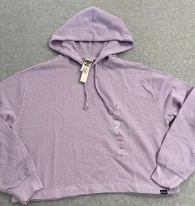 Sudadera con capucha recortada rosa para mujer Victoria's Secret talla XS malla lavanda pulóver - Imagen 1 de 7