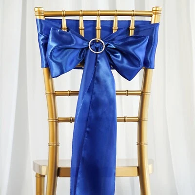 Satin CHAIR SASHES Bows Ties Wedding Reception Decorations Wholesale - Image 1 of 2