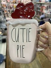 Rae Dunn CUTIE PIE Mug with heart Topper Valentines Day LL Magenta Artisan