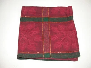 (4) Lintex 100% Cotton Holiday Napkins ~ Poinsettia ~ 18" x 18" **NEW** - Picture 1 of 2