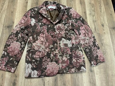 Alfred Dunner Jacket, Women's Size 12, Floral, Blazer, Shoulder Pads - Image 1 of 4