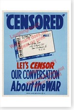 WWII WPA Censored Mail Lets Censor Our Conversation About The War Retro Poster