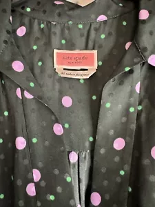 Kate Spade Pine Forest Green Pop Dots Bluse Größe XS Seidenmischung - Bild 1 von 9