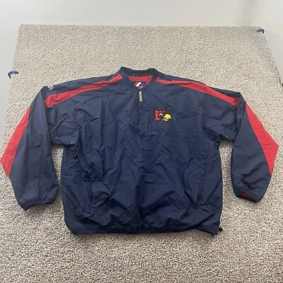 Chaqueta majestuosa vintage de los Cardenales de San Luis para hombre XL 1/4 cremallera rompevientos logotipo de los años 90 Foto 1 de 4