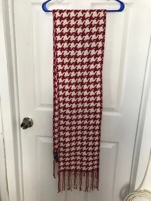 Banana Republic вязаный шарф с бахромой бордовый и слоновой кости новый без ярлыков - Изображение 1 из 4