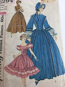Vestido de baile con disfraces Simplicity 3294 de colección años 50 patrón de costura talla 14 - Imagen 1 de 7