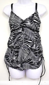 LIZ LANGE Maternity Target Swimsuit TOP BLACK WHITE Fern Print NWTs small large - Picture 1 of 5