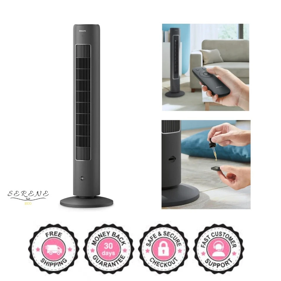 Philips Oscillating Tower Fan 5000 Series 105 Cm Slim Design Remote Control T