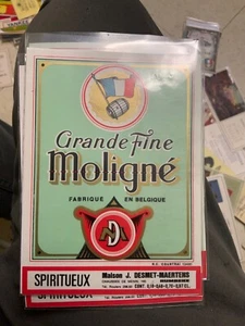 c1970 Belgium Liquor Spirit Label Grande Fine Moligne - Picture 1 of 1