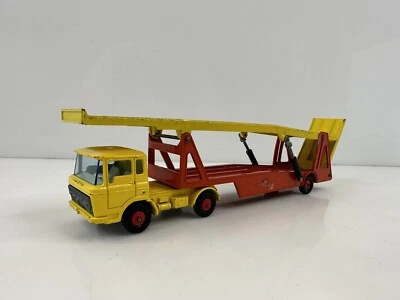 Rare Vintage Lesley Matchbox King Size DAF Car Transporter Yellow Orange K-11 - Image 1 of 4